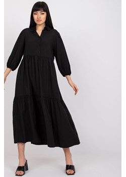 RUE PARIS Sukienka czarna z guzikami ze sklepu 5.10.15 w kategorii Sukienki - zdjęcie 169722507