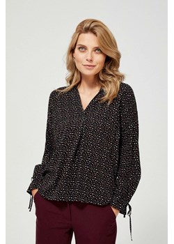 Czarna wiskozowa koszula damska z drobnym wzorem ze sklepu 5.10.15 w kategorii Bluzki damskie - zdjęcie 169722518
