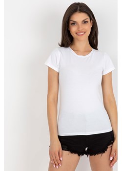 Biały damski t-shirt basic z okrągłym dekoltem ze sklepu 5.10.15 w kategorii Bluzki damskie - zdjęcie 169722565