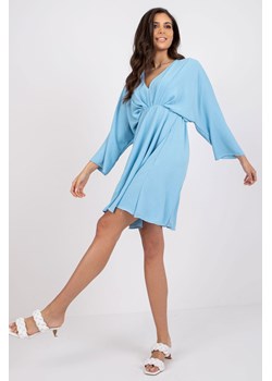 Zwiewna sukienka damska z szerokimi rękawami  - niebieska ze sklepu 5.10.15 w kategorii Sukienki - zdjęcie 169722667
