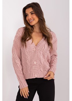 Jasnoróżowy sweter rozpinany z wełną ze sklepu 5.10.15 w kategorii Swetry damskie - zdjęcie 169722729