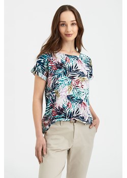 T-shirt damski z wiskozy z motywem roślinnym ze sklepu 5.10.15 w kategorii Bluzki damskie - zdjęcie 169722839