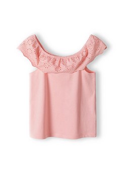 Różowa bluzka bawełniania dla dziewczynki z haftem ze sklepu 5.10.15 w kategorii Bluzki dziewczęce - zdjęcie 169723165