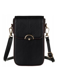 Mini torebka-portfel ze skóry ekologicznej - Peterson - czarna ze sklepu 5.10.15 w kategorii Portfele damskie - zdjęcie 169723237
