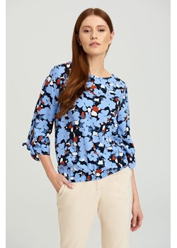 Bluzka damska z wiskozy z długim rękawem we wzorki ze sklepu 5.10.15 w kategorii Bluzki damskie - zdjęcie 169723426