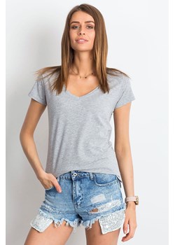 T-shirt damski w serek- szary ze sklepu 5.10.15 w kategorii Bluzki damskie - zdjęcie 169723516