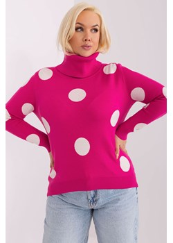 Sweter plus size z długim rękawem fuksjowy ze sklepu 5.10.15 w kategorii Swetry damskie - zdjęcie 169723667