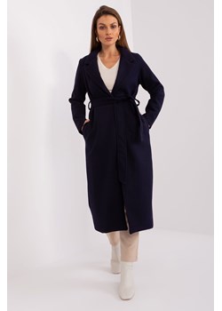 Ciemnogranatowy płaszcz z zapięciem na guzik OCH BELLA ze sklepu 5.10.15 w kategorii Płaszcze damskie - zdjęcie 169723675
