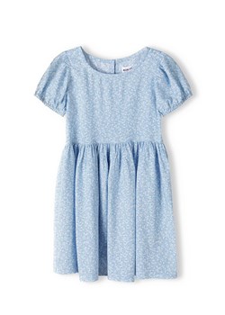 Niebieska sukienka letnia z wiskozy w kwiatki ze sklepu 5.10.15 w kategorii Sukienki niemowlęce - zdjęcie 169723727