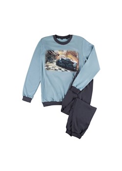 Chłopięca piżama niebiesko-szara z samochodem wyścigowym ze sklepu 5.10.15 w kategorii Piżamy dziecięce - zdjęcie 169723789