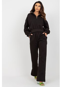 Czarny dresowy komplet basic z szerokimi spodniami ze sklepu 5.10.15 w kategorii Dresy damskie - zdjęcie 169723799