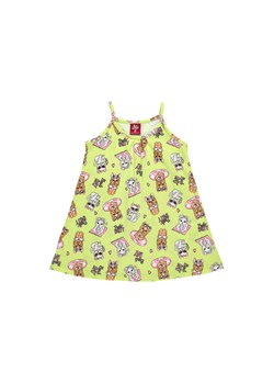 Limonkowa bawełniana sukienka niemowlęca na ramiączka ze sklepu 5.10.15 w kategorii Sukienki niemowlęce - zdjęcie 169723889