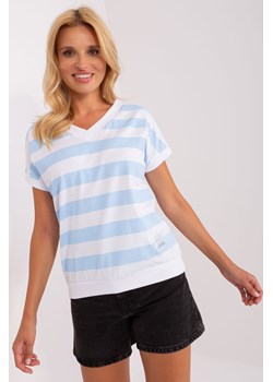 Biało-jasnoniebieska damska bluzka basic w paski ze sklepu 5.10.15 w kategorii Bluzki damskie - zdjęcie 169723895