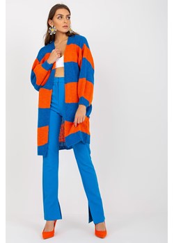 Niebiesko-pomarańczowy kardigan z szerokim rękawem OCH BELLA ze sklepu 5.10.15 w kategorii Swetry damskie - zdjęcie 169723978