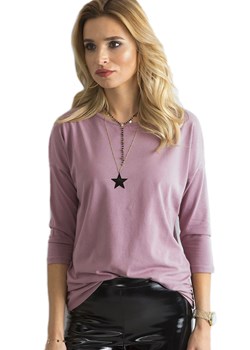 Bluzka damska basic z rękawem 3/4-  różowa ze sklepu 5.10.15 w kategorii Bluzki damskie - zdjęcie 169724107