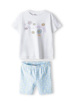 Komplet dla dziewczynki - biały t-shirt + krótkie spodenki ze sklepu 5.10.15 w kategorii Komplety dziewczęce - zdjęcie 169724128