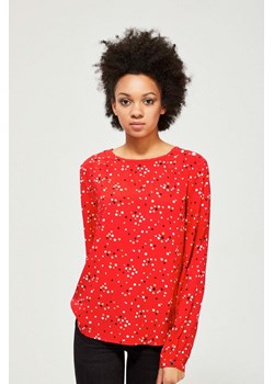Czerwona wiskozowa damska nierozpinana w kolorowe kwadraty ze sklepu 5.10.15 w kategorii Bluzki damskie - zdjęcie 169724147