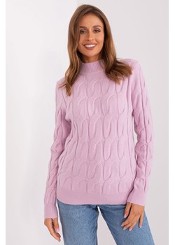 Damski sweter z warkoczami jasny fioletowy ze sklepu 5.10.15 w kategorii Swetry damskie - zdjęcie 169724157