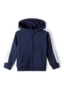 Granatowa bluza rozpinana dresowa dla niemowlaka z kapturem ze sklepu 5.10.15 w kategorii Bluzy i swetry - zdjęcie 169724379