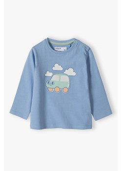 Niebieska bawełniana bluzka dla niemowlaka - Autko - 5.10.15. ze sklepu 5.10.15 w kategorii Kaftaniki i bluzki - zdjęcie 169724508