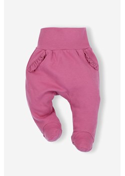Półśpiochy niemowlęce z bawełny organicznej dla dziewczynki fioletowe ze sklepu 5.10.15 w kategorii Spodnie i półśpiochy - zdjęcie 169724535