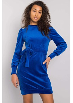Sukienka z długim rękawem - niebieska mini ze sklepu 5.10.15 w kategorii Sukienki - zdjęcie 169724777