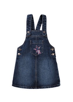 Jeansowa sukienka ogrodniczka dla dziewczynki z cekinowymi gwiazdkami ze sklepu 5.10.15 w kategorii Spódnice dziewczęce - zdjęcie 169724795