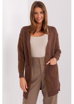 Damski kardigan z kieszeniami brązowy ze sklepu 5.10.15 w kategorii Swetry damskie - zdjęcie 169724979