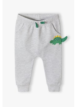 Szare dresowe spodnie niemowlęce - Dino ze sklepu 5.10.15 w kategorii Spodnie i półśpiochy - zdjęcie 169725017