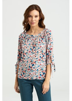 Bluzka damska z wiskozy z długim rękawem we wzorki ze sklepu 5.10.15 w kategorii Bluzki damskie - zdjęcie 169725125