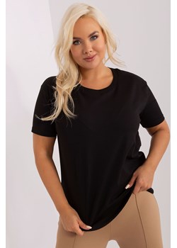 Czarna bluzka plus size z krótkim rękawem ze sklepu 5.10.15 w kategorii Bluzki damskie - zdjęcie 169725209