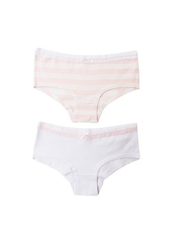 Majtki dziewczęce panty - gładkie białe, białe w różowe paski - 2 pak ze sklepu 5.10.15 w kategorii Majtki dziecięce - zdjęcie 169725468