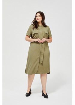 Sukienka damska oliwkowa z krótkim rękawem ze sklepu 5.10.15 w kategorii Sukienki - zdjęcie 169725497