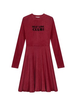 Bordowa sukienka z długim rękawem dla dziewczynki ze sklepu 5.10.15 w kategorii Sukienki dziewczęce - zdjęcie 169725529