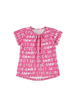 Różowy t-shirt dziewczęcy w napisy ze sklepu 5.10.15 w kategorii Bluzki dziewczęce - zdjęcie 169725636