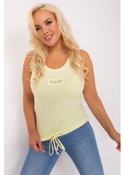 Jasnożółty damski top plus size z bawełny ze sklepu 5.10.15 w kategorii Bluzki damskie - zdjęcie 169725839