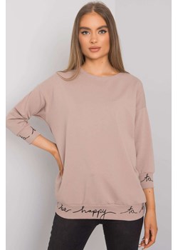 Bluza damska z napisami na ściągaczach - beżowa ze sklepu 5.10.15 w kategorii Bluzy damskie - zdjęcie 169726018