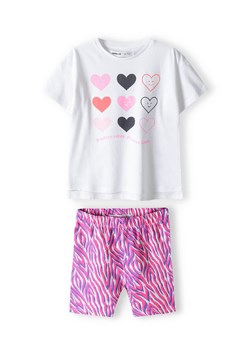 Komplet dla dziewczynki- t-shirt i krótkie legginsy w serduszka ze sklepu 5.10.15 w kategorii Komplety dziewczęce - zdjęcie 169726185