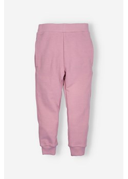 Spodnie dresowe dziewczęce ze ściągaczem - I Love Colors - różowe ze sklepu 5.10.15 w kategorii Spodnie dziewczęce - zdjęcie 169726297