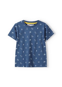 Granatowy t-shirt dla niemowlaka z bawełny ze sklepu 5.10.15 w kategorii Koszulki niemowlęce - zdjęcie 169726346