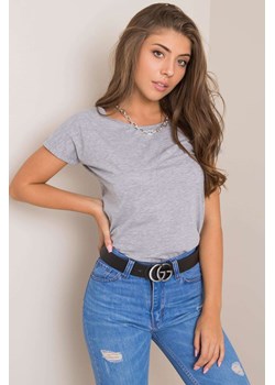 Gładki t-shirt bawełniany damski - szary ze sklepu 5.10.15 w kategorii Bluzki damskie - zdjęcie 169726389