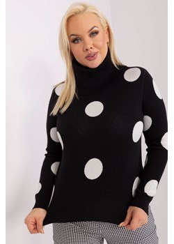Sweter plus size z długim rękawem czarny ze sklepu 5.10.15 w kategorii Swetry damskie - zdjęcie 169726415