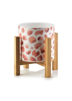 AVA Doniczka ceramiczna na drewnianym stojaku ze sklepu 5.10.15 w kategorii Doniczki i osłonki - zdjęcie 169726769