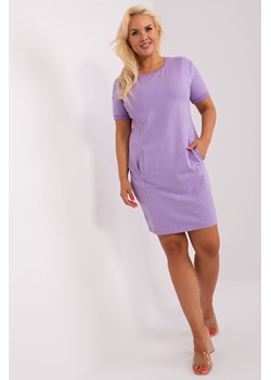 Jasnofioletowa bawełniana sukienka plus size ze sklepu 5.10.15 w kategorii Sukienki - zdjęcie 169726909