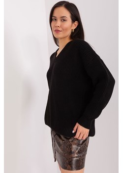 Damski sweter oversize z wełną czarny ze sklepu 5.10.15 w kategorii Swetry damskie - zdjęcie 169727245