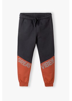 Szare spodnie dresowe regular dla chłopca- Great vibes ze sklepu 5.10.15 w kategorii Spodnie chłopięce - zdjęcie 169727415