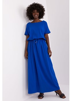 Kobaltowa sukienka maxi basic z bawełny ze sklepu 5.10.15 w kategorii Sukienki - zdjęcie 169727609