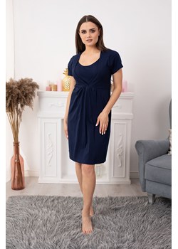 Bawełniana koszula dla kobiet w ciąży z krótkim rękawem - granatowa ze sklepu 5.10.15 w kategorii Bielizna ciążowa - zdjęcie 169727739