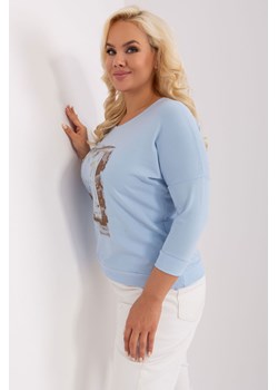 Bluzka plus size z printem jasny niebieski ze sklepu 5.10.15 w kategorii Bluzki damskie - zdjęcie 169727855