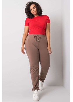 Brązowe spodnie dresowe plus size Beatriz ze sklepu 5.10.15 w kategorii Spodnie damskie - zdjęcie 169727867